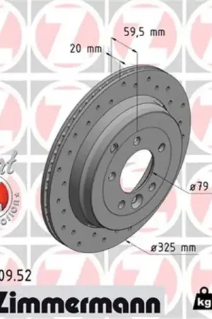 Precio De Fábrica Disco de freno eje trasero (Gama SPORT COAT Z) ZIMMERMANN 450520952