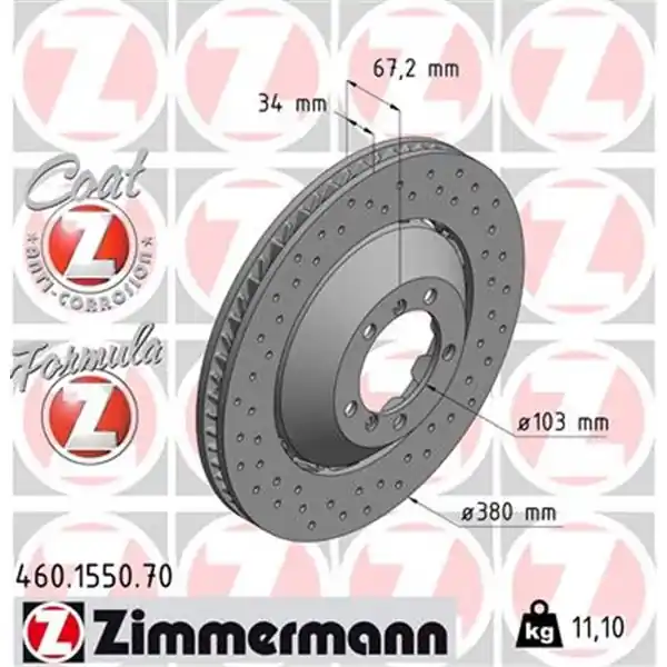 Comprar En Línea Disco de freno eje delantero, izquierda (Gama FORMULA Z) ZIMMERMANN 460155070