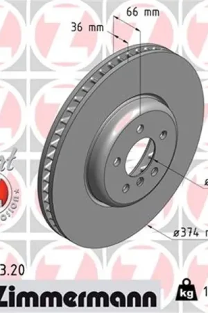 Disco de freno eje delantero, derecha (Gama COAT Z) ZIMMERMANN 150291320 Garantía Incluida