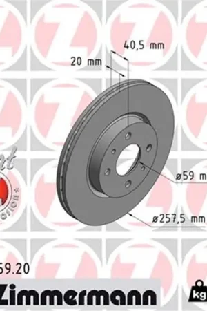 Original Disco de freno eje delantero (Gama COAT Z) ZIMMERMANN 230235920