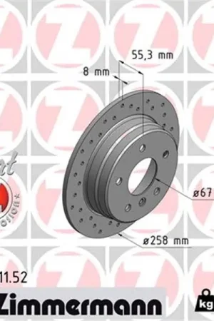 Disco de freno eje trasero (Gama SPORT COAT Z) ZIMMERMANN 400361152 Garantía Incluida
