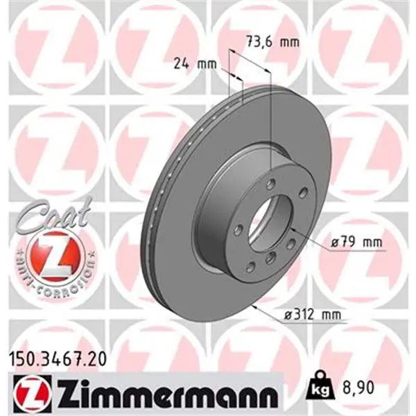 Garantía De Devolución De Dinero Disco de freno eje delantero (Gama COAT Z) ZIMMERMANN 150346720