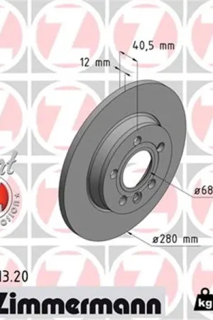 Garantía De Devolución De Dinero Disco de freno eje trasero (Gama COAT Z) ZIMMERMANN 600321320