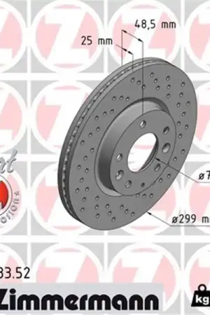 Promoción Exclusiva Disco de freno eje delantero (Gama SPORT COAT Z) ZIMMERMANN 370308352