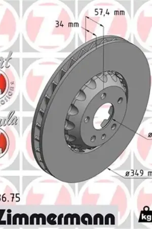 Precio Económico Disco de freno eje delantero (FORMULA Z) ZIMMERMANN 100338675