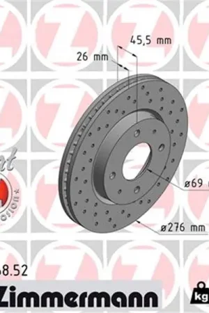 Disco de freno eje delantero (Gama SPORT COAT Z) ZIMMERMANN 380216852 Auténtico