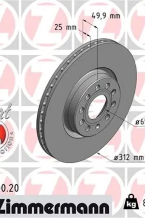 Disco de freno eje delantero (Gama COAT Z) ZIMMERMANN 100330020 Alta Calidad