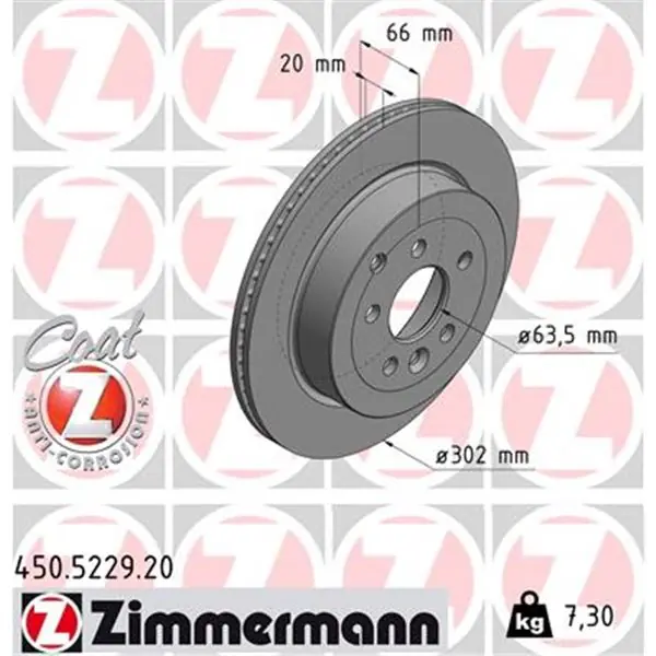 Moderno Disco de freno eje trasero (Gama COAT Z) ZIMMERMANN 450522920
