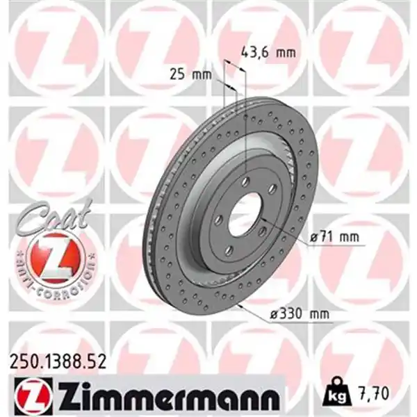 Exclusivo Disco de freno eje trasero (Gama SPORT COAT Z) ZIMMERMANN 250138852