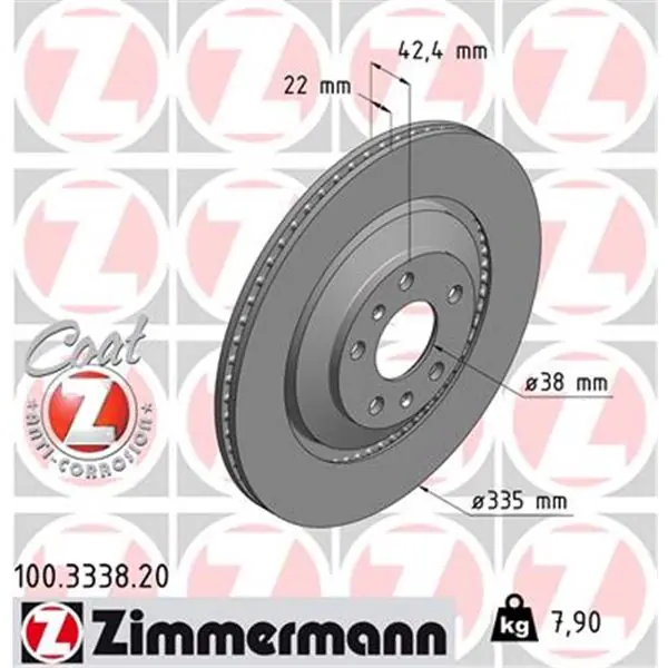 Entrega Rápida Disco de freno eje trasero (Gama COAT Z) ZIMMERMANN 100333820