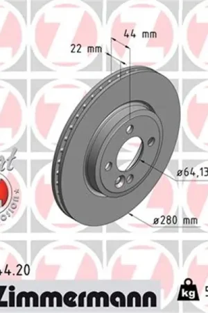 Moderno Disco de freno eje delantero (Gama COAT Z) ZIMMERMANN 150344420