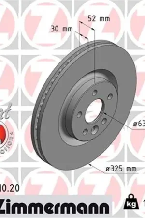 Disco de freno eje delantero (Gama COAT Z) ZIMMERMANN 450521020 Última Versión
