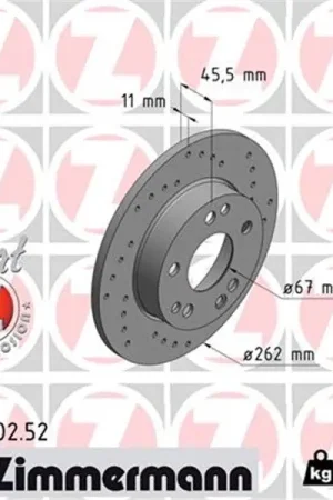 Disco de freno eje delantero (Gama SPORT COAT Z) ZIMMERMANN 400140252 Mayoreo