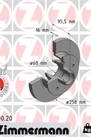 Disco de freno eje delantero (Gama COAT Z) ZIMMERMANN 600160020 Popular