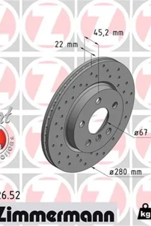Precio Rebajado Disco de freno eje delantero (Gama SPORT COAT Z) ZIMMERMANN 150292652