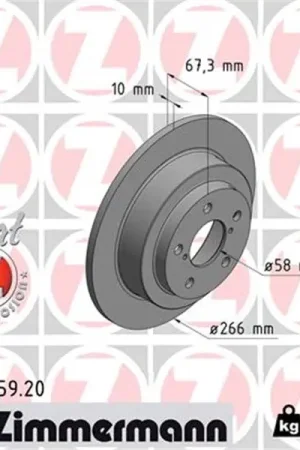 Ordenar Ahora Mismo Disco de freno eje trasero (Gama COAT Z) ZIMMERMANN 530245920