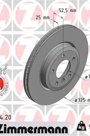 Envío Gratis Disco de freno eje delantero (Gama COAT Z) ZIMMERMANN 150129420