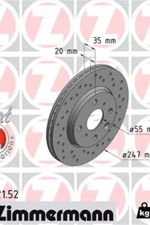 Disco de freno eje delantero (Gama SPORT COAT Z) ZIMMERMANN 180302152 Alta Calidad