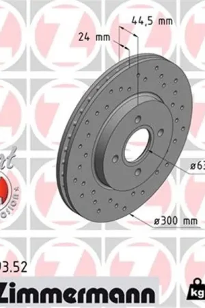 Promoción Exclusiva Disco de freno eje delantero (Gama SPORT COAT Z) ZIMMERMANN 250139352
