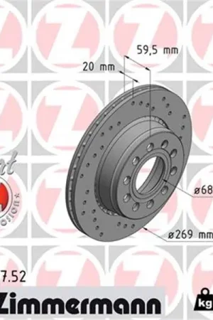 Premium Disco de freno eje trasero (Gama SPORT COAT Z) ZIMMERMANN 100122752