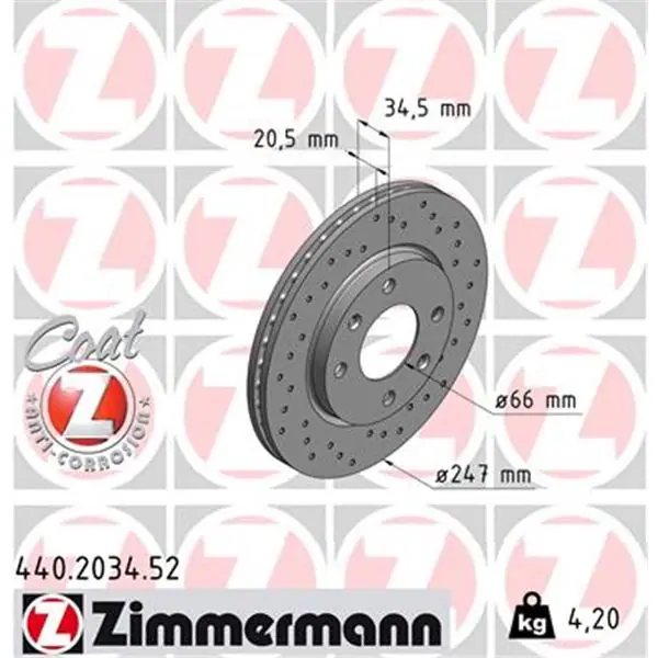 Profesional Disco de freno eje delantero (Gama SPORT COAT Z) ZIMMERMANN 440203452