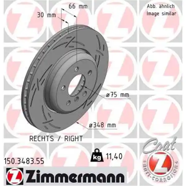 Descuento Disco de freno eje delantero, derecha (Gama BLACK Z) ZIMMERMANN 150348355