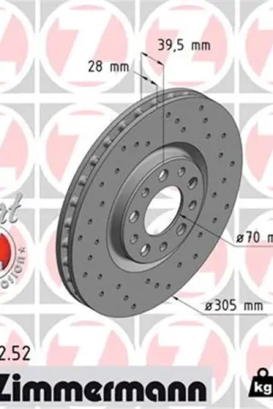 Disco de freno eje delantero (Gama SPORT COAT Z) ZIMMERMANN 110221252 Garantía Incluida