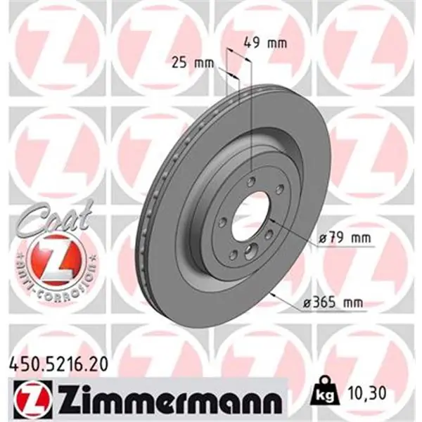 Pedido Al Por Mayor Disco de freno eje trasero (Gama COAT Z) ZIMMERMANN 450521620