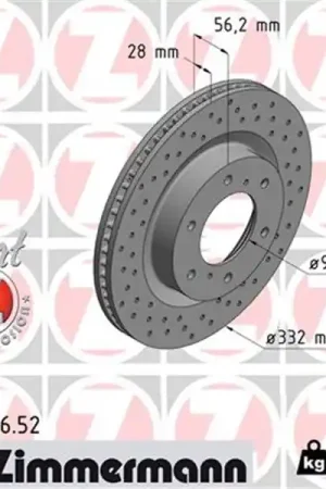 Disco de freno eje delantero (Gama SPORT COAT Z) ZIMMERMANN 380211652 Garantía De Devolución De Dinero