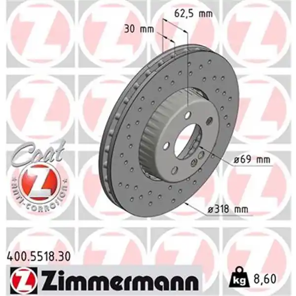 Barato Disco de freno eje delantero (Gama FORMULA S) ZIMMERMANN 400551830