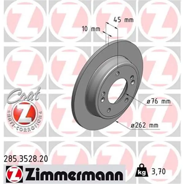 Directo De Fábrica Disco de freno eje trasero (Gama COAT Z) ZIMMERMANN 285352820