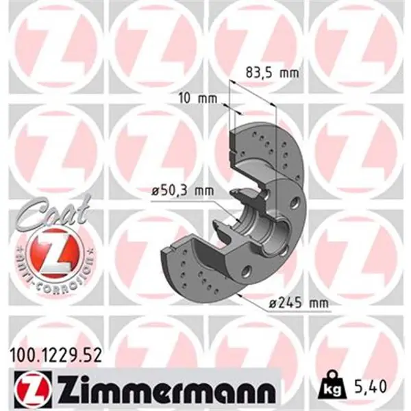 Disco de freno eje trasero (Gama SPORT COAT Z) ZIMMERMANN 100122952 Original