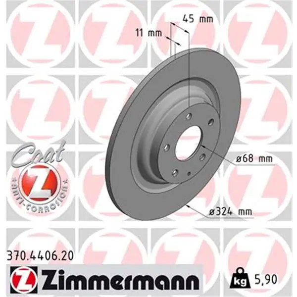 Exclusivo Disco de freno eje trasero (Gama COAT Z) ZIMMERMANN 370440620