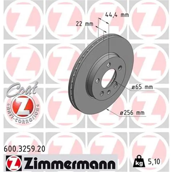 Nueva Colección Disco de freno eje delantero (Gama COAT Z) ZIMMERMANN 600325920