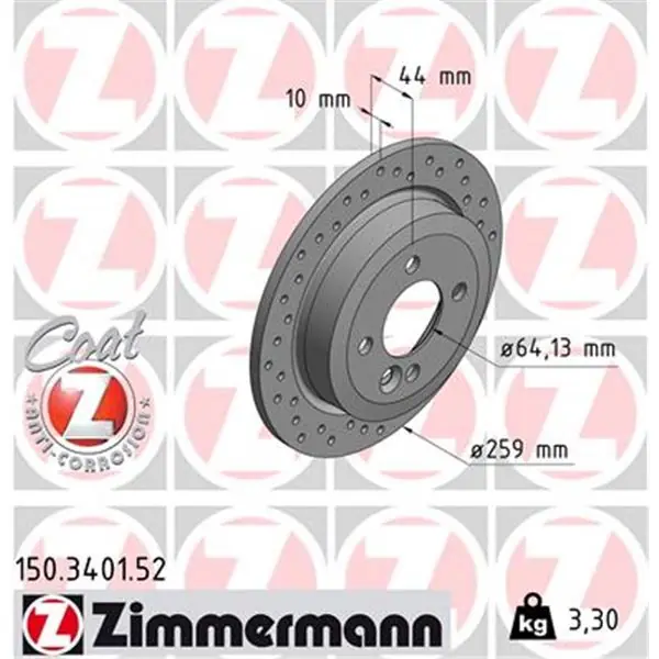 Precio De Oferta Disco de freno eje trasero (Gama SPORT COAT Z) ZIMMERMANN 150340152