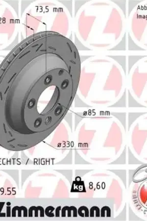 Disco de freno eje trasero, derecha (Gama BLACK Z) ZIMMERMANN 600322955 Stock Limitado