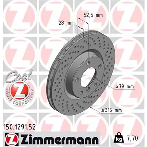 Mejor Precio Disco de freno eje delantero, derecha (Gama SPORT COAT Z) ZIMMERMANN 150129152