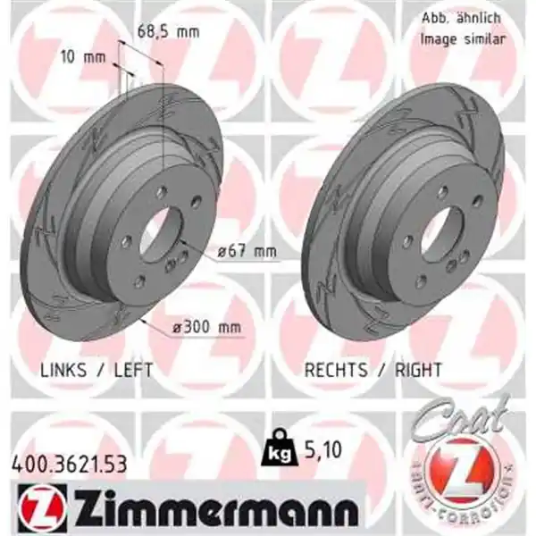 De Moda Disco de freno eje trasero (Gama BLACK Z) ZIMMERMANN 400362153