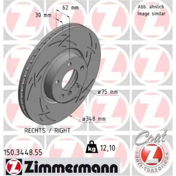 Última Oportunidad Disco de freno eje delantero, derecha (Gama BLACK Z) ZIMMERMANN 150344855