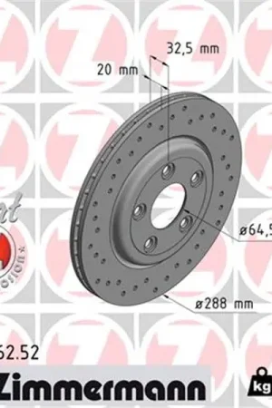 Stock Limitado Disco de freno eje trasero (Gama SPORT COAT Z) ZIMMERMANN 290226252
