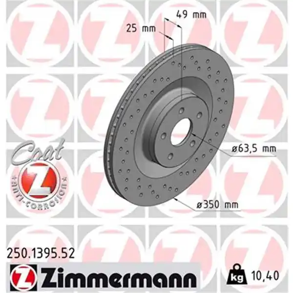 Disco de freno eje delantero (Gama SPORT COAT Z) ZIMMERMANN 250139552 Promoción Exclusiva