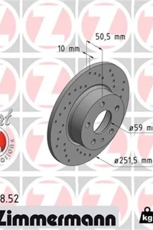 Última Oportunidad Disco de freno eje trasero (Gama SPORT COAT Z) ZIMMERMANN 110220852