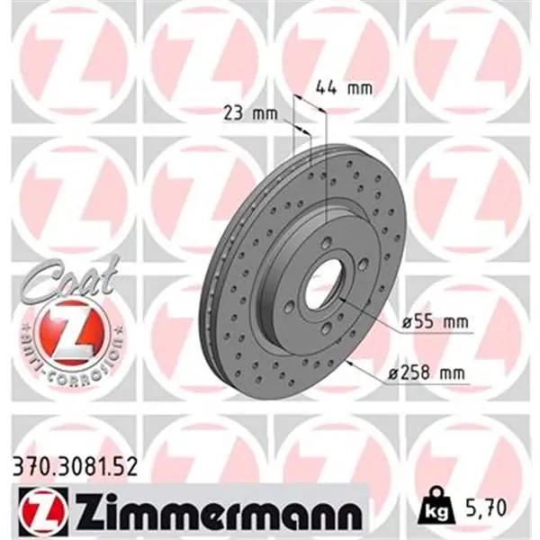 Mejor Precio Disco de freno eje delantero (Gama SPORT COAT Z) ZIMMERMANN 370308152