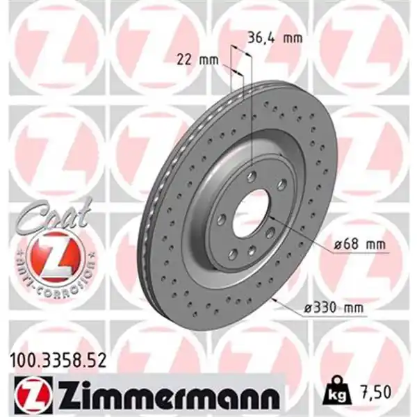 Pedido Al Por Mayor Disco de freno eje trasero (Gama SPORT COAT Z) ZIMMERMANN 100335852