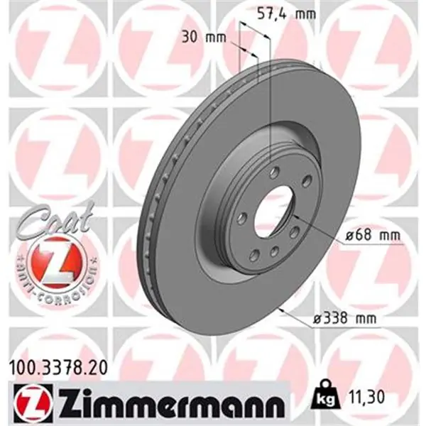 A Buen Precio Disco de freno eje delantero (Gama COAT Z) ZIMMERMANN 100337820