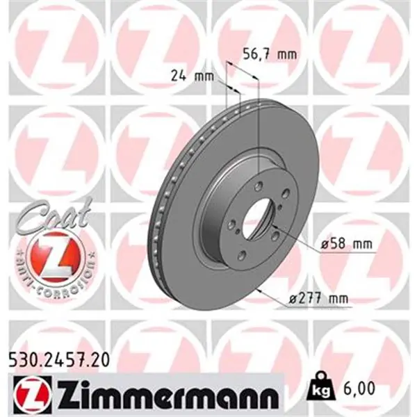 Oferta De Temporada Disco de freno eje delantero (Gama COAT Z) ZIMMERMANN 530245720