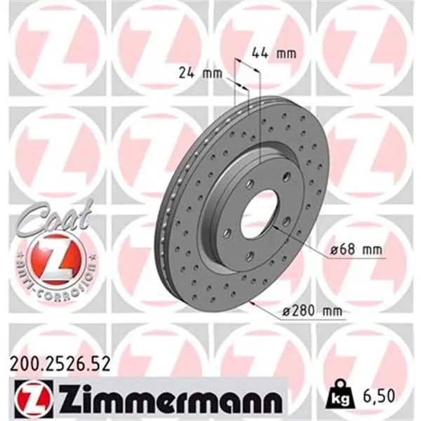 Disco de freno eje delantero (Gama SPORT COAT Z) ZIMMERMANN 200252652 Compra Hoy