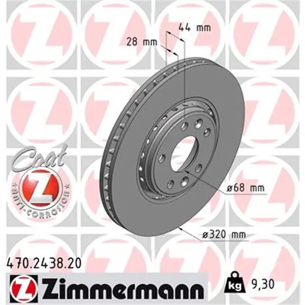 Artesanal Disco de freno eje delantero (Gama COAT Z) ZIMMERMANN 470243820