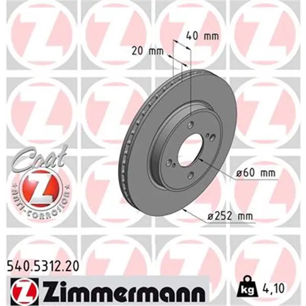 Precio Bajo Disco de freno eje delantero (Gama COAT Z) ZIMMERMANN 540531220