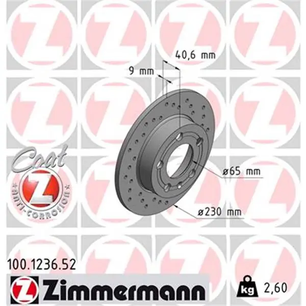 Promoción Disco de freno eje trasero (Gama SPORT COAT Z) ZIMMERMANN 100123652